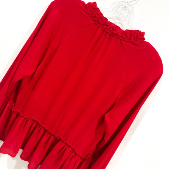 Loft flowy chiffom tie neck boho peplum top ❤️ - Picture 7 of 7